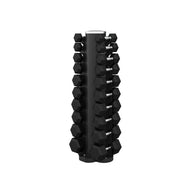 Rival 1-10KG Hex Dumbbell Set with Double-Sided Vertical Storage Rack