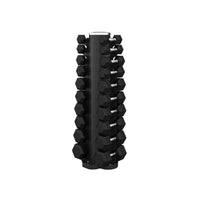 Rival 1-10KG Hex Dumbbell Set with Double-Sided Vertical Storage Rack