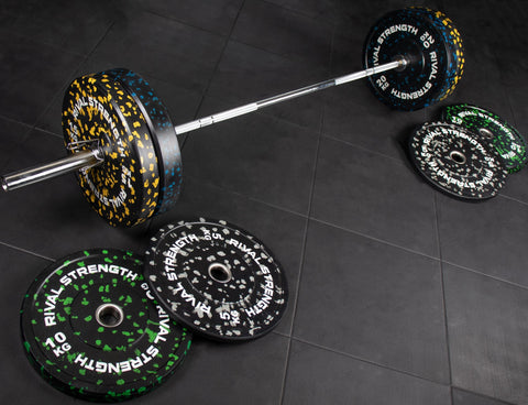 Rival Olympic Colour Splash Bumper Plate and Optional Barbell Sets