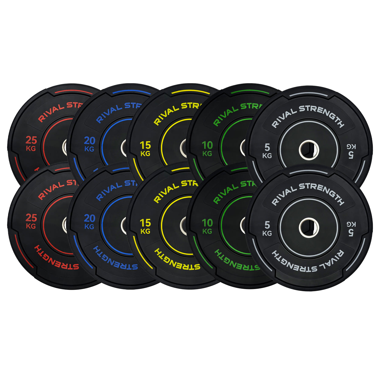 Rival Olympic Black Accent Bumper Plates 2.0