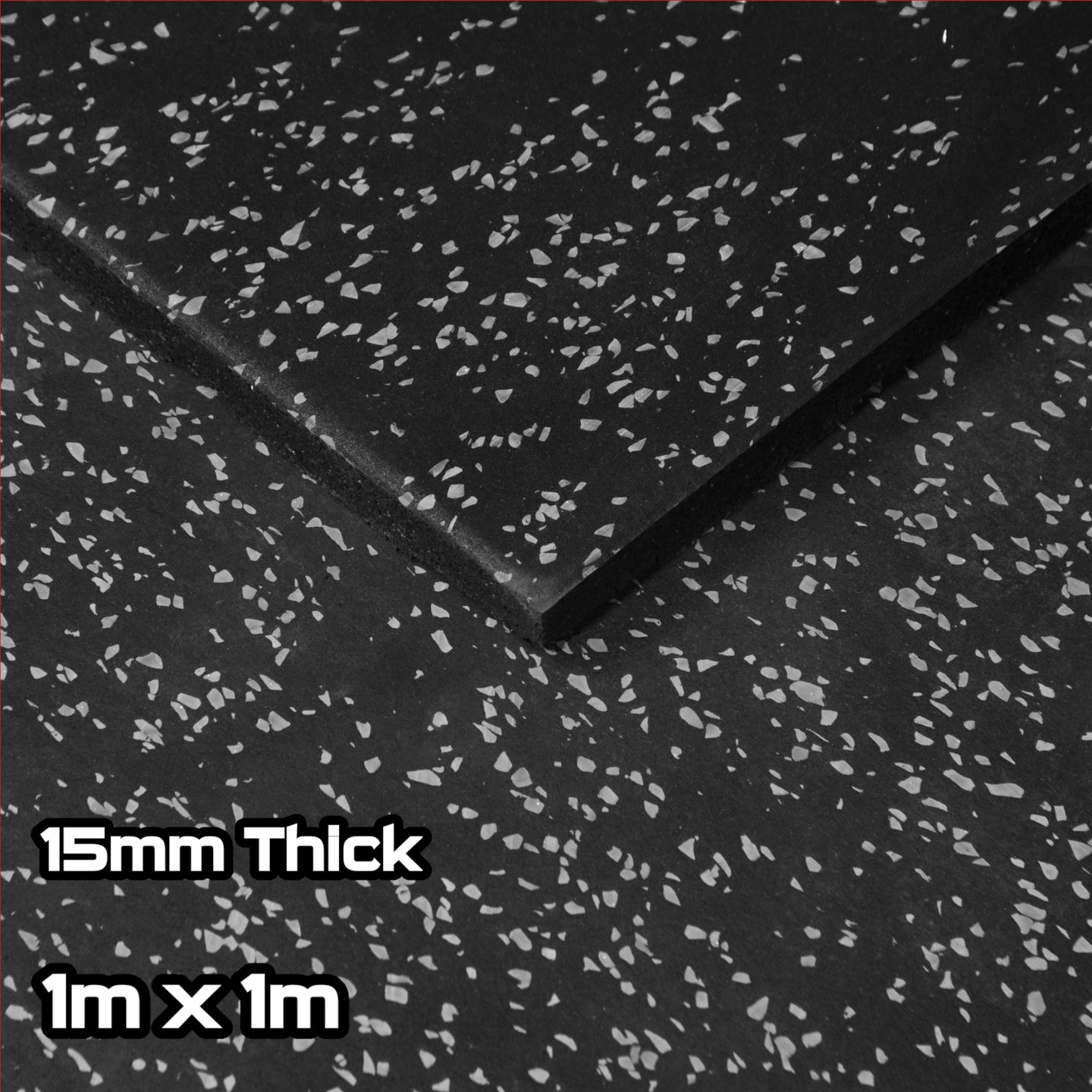 Rival Grey Fleck Premium Rubber Gym Floor Tiles (1m x 1m) (15mm)