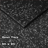 Rival Grey Fleck Premium Rubber Gym Floor Tiles (1m x 1m) (15mm)