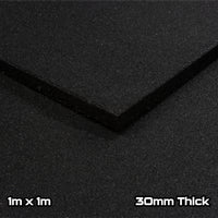 Black Rubber SBR Gym Floor Tiles (1m x 1m) (30mm)