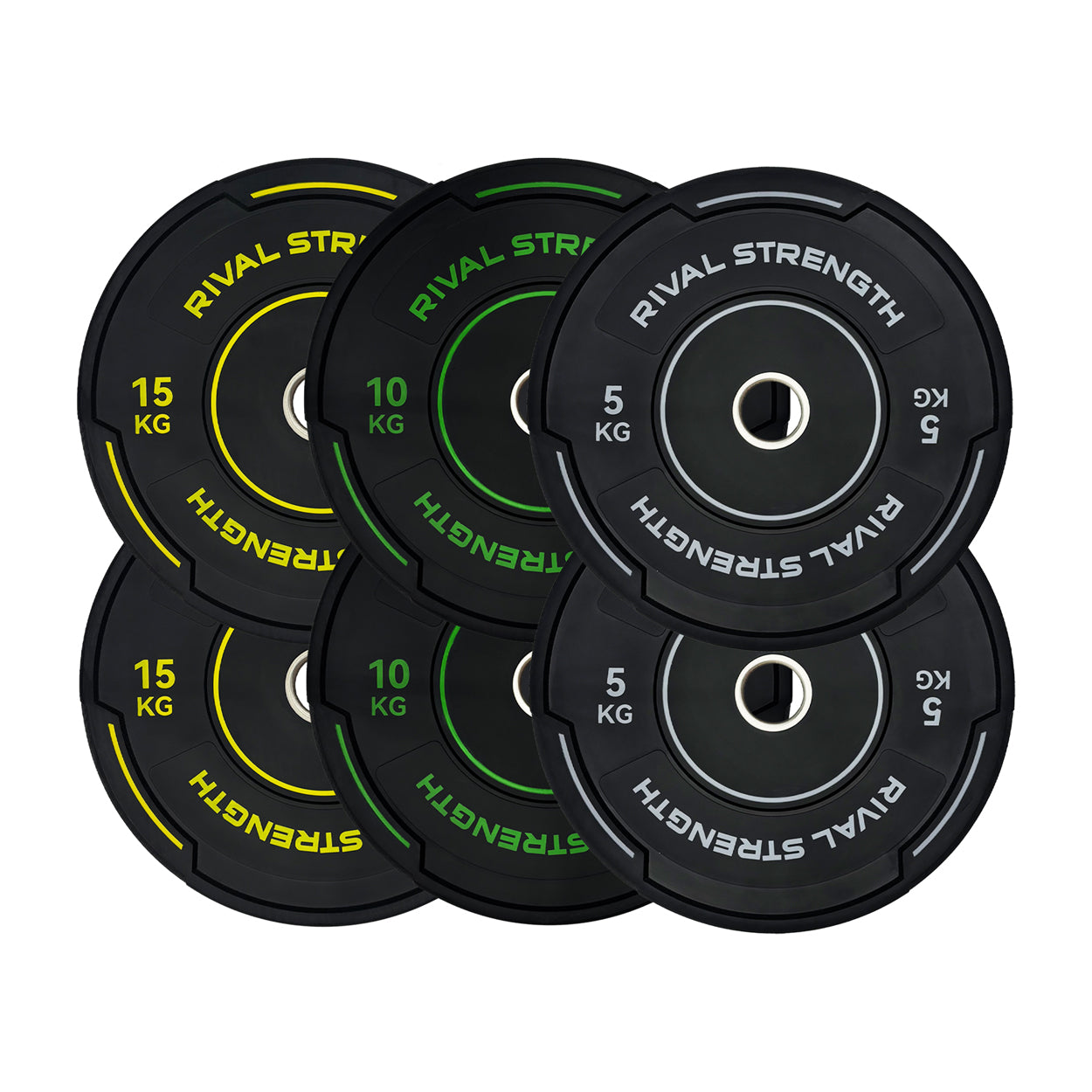 Rival Olympic Black Accent Bumper Plates 2.0