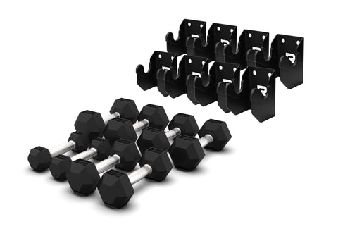 Rival Wall-Mounted Hex Dumbbell Storage Hangers (1-10KG)