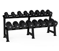 Urethane Round Dumbbells Set with 2 Tier Dumbbell Storage Racks