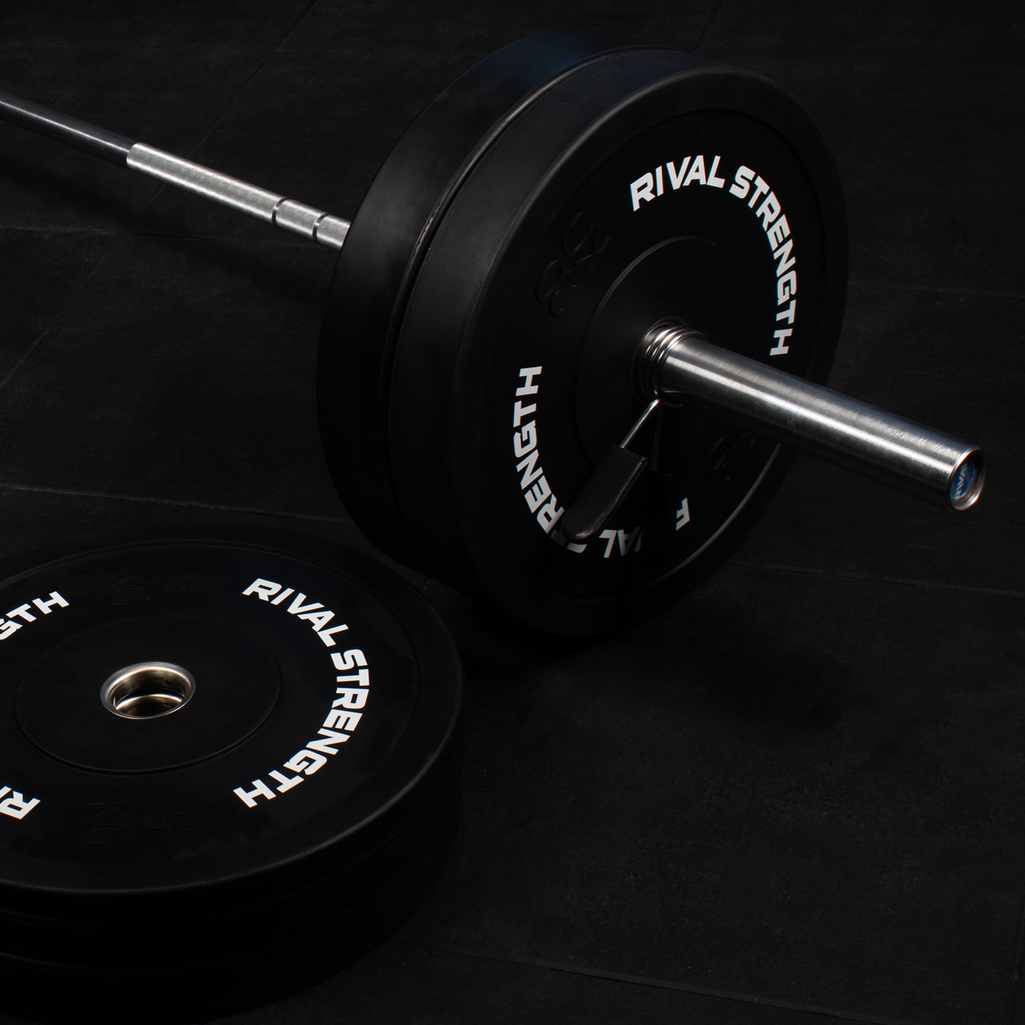 Rival Olympic Black Bumper Plate and Optional Barbell Sets