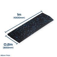 Rival Blue Fleck Premium Interlocking Rubber Gym Floor Tiles with Connectors (1m x 1m) (20mm)