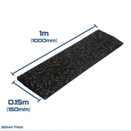 Rival Grey Fleck Premium Interlocking Rubber Gym Floor Tiles with Connectors (1m x 1m) (20mm)