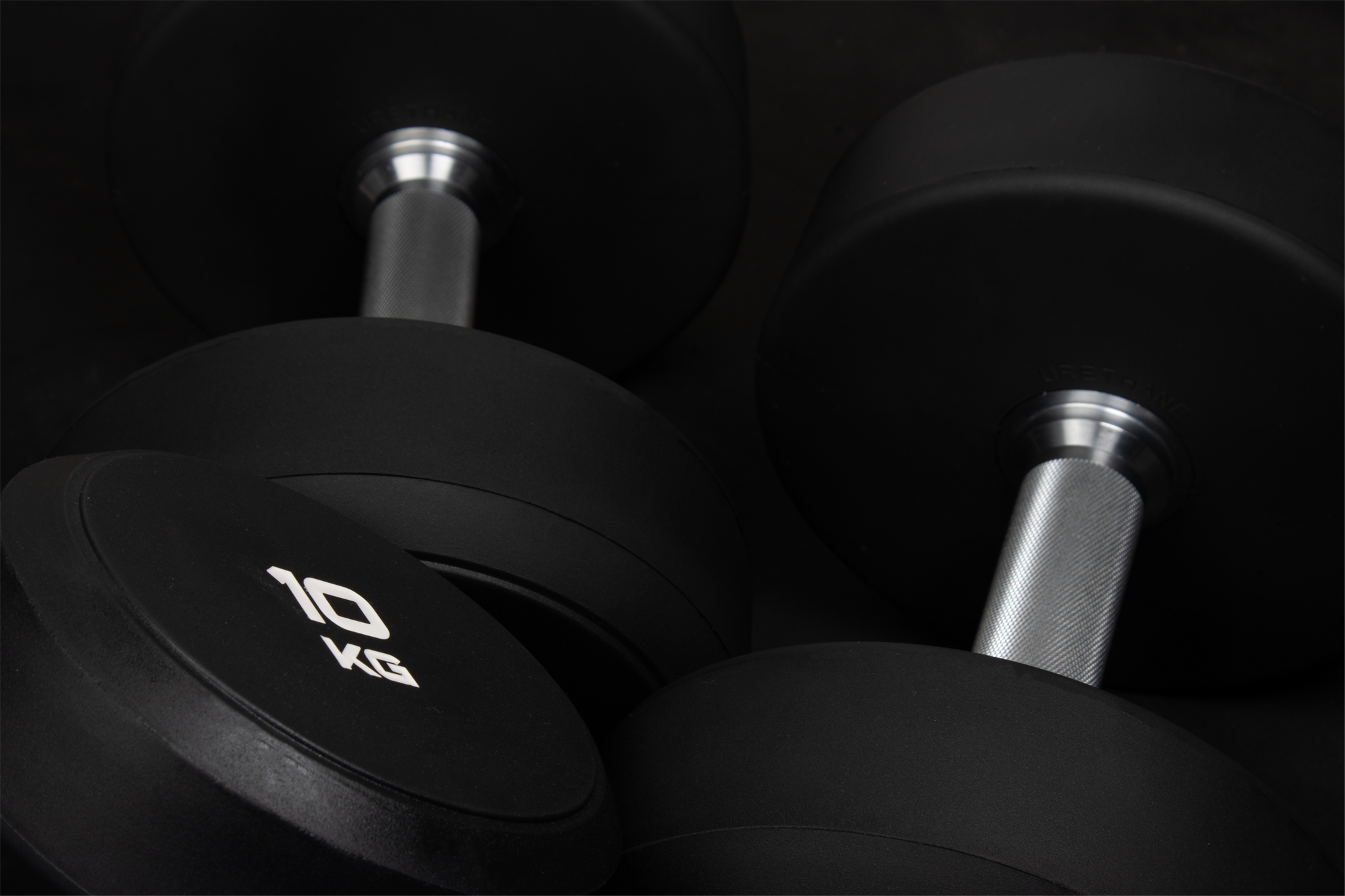 Urethane Round Dumbbells Set with 2 Tier Dumbbell Storage Racks