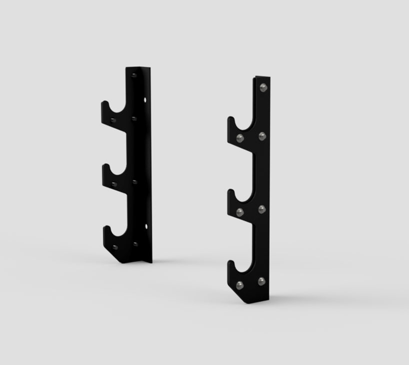 Wall-Mounted Horizontal 3 Bar Storage Rack