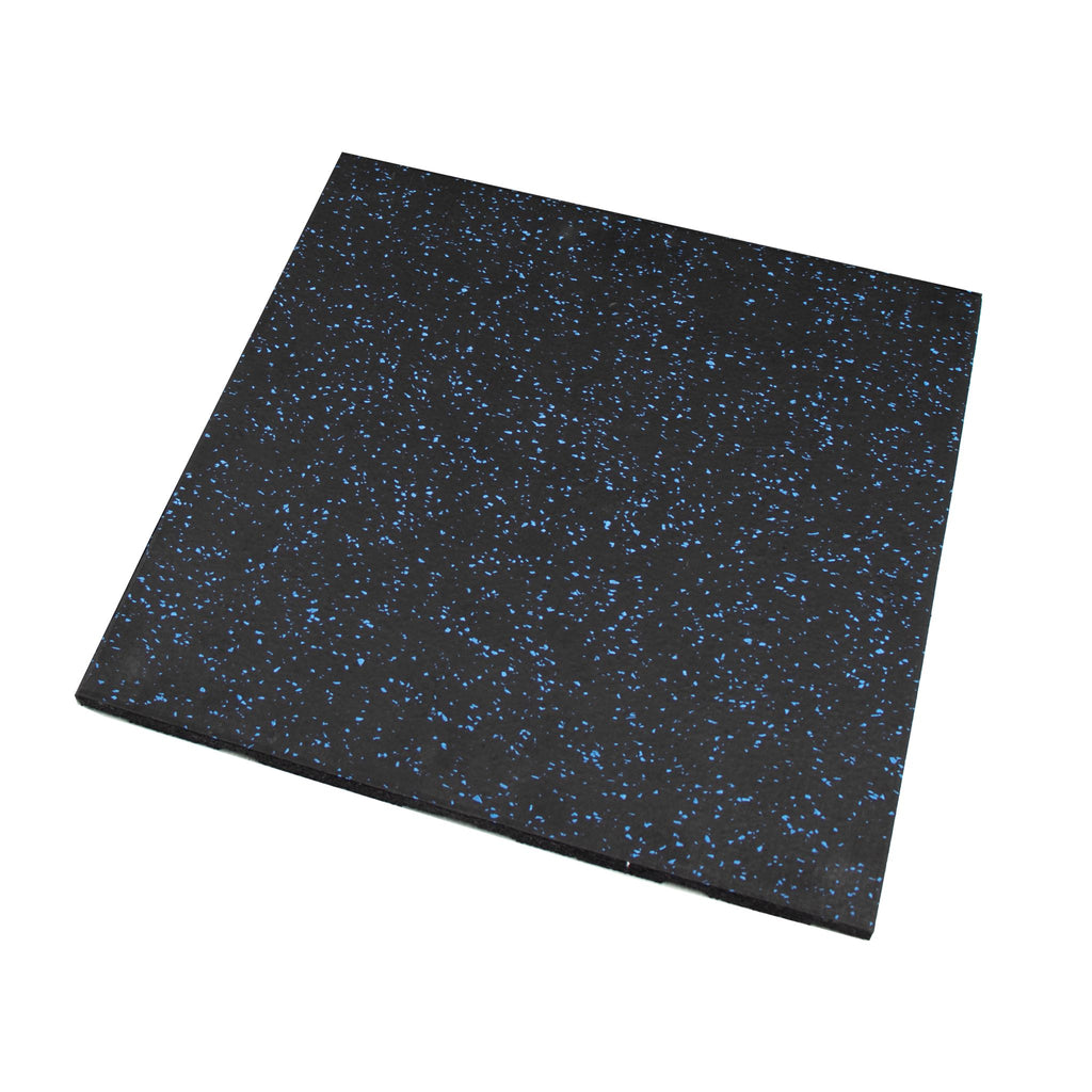 Rival Blue Fleck Premium Interlocking Rubber Gym Floor Tiles with Connectors (500mm x 500mm) (20mm)