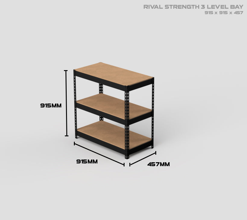 3 Level Rival Strength Shelving - 915mm High