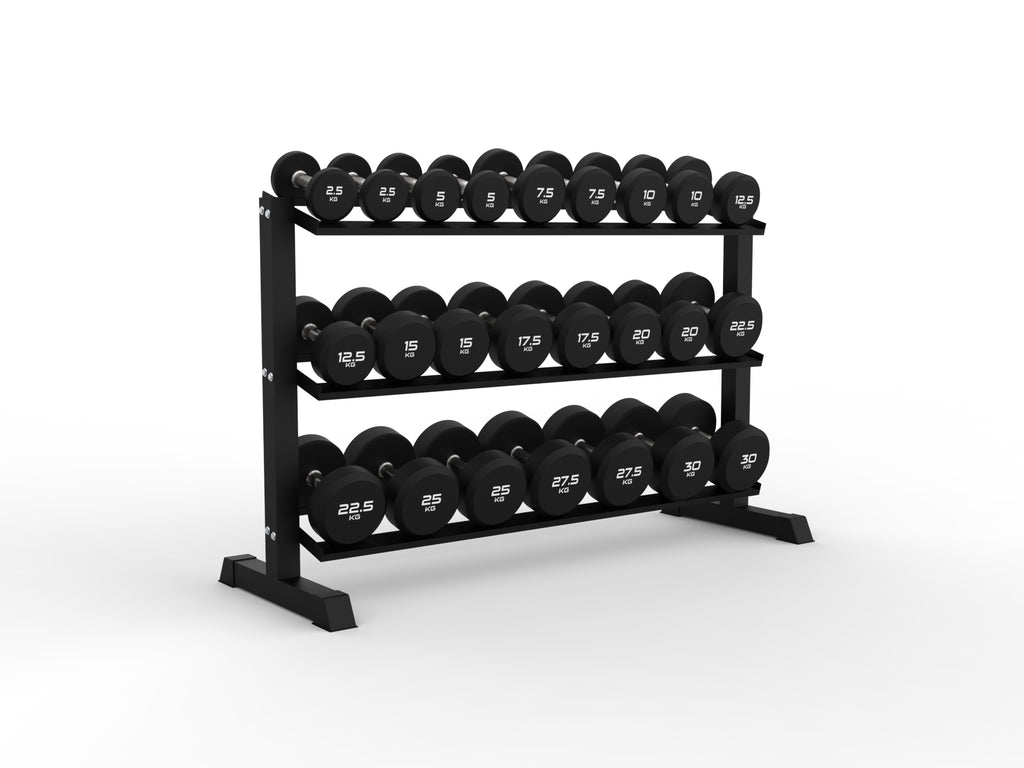 Urethane Round Dumbbells Sets With Optional Storage Rack