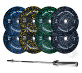 Rival Olympic Colour Splash Bumper Plate and Optional Barbell Sets