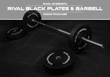Rival Olympic Black Bumper Plate and Optional Barbell Sets