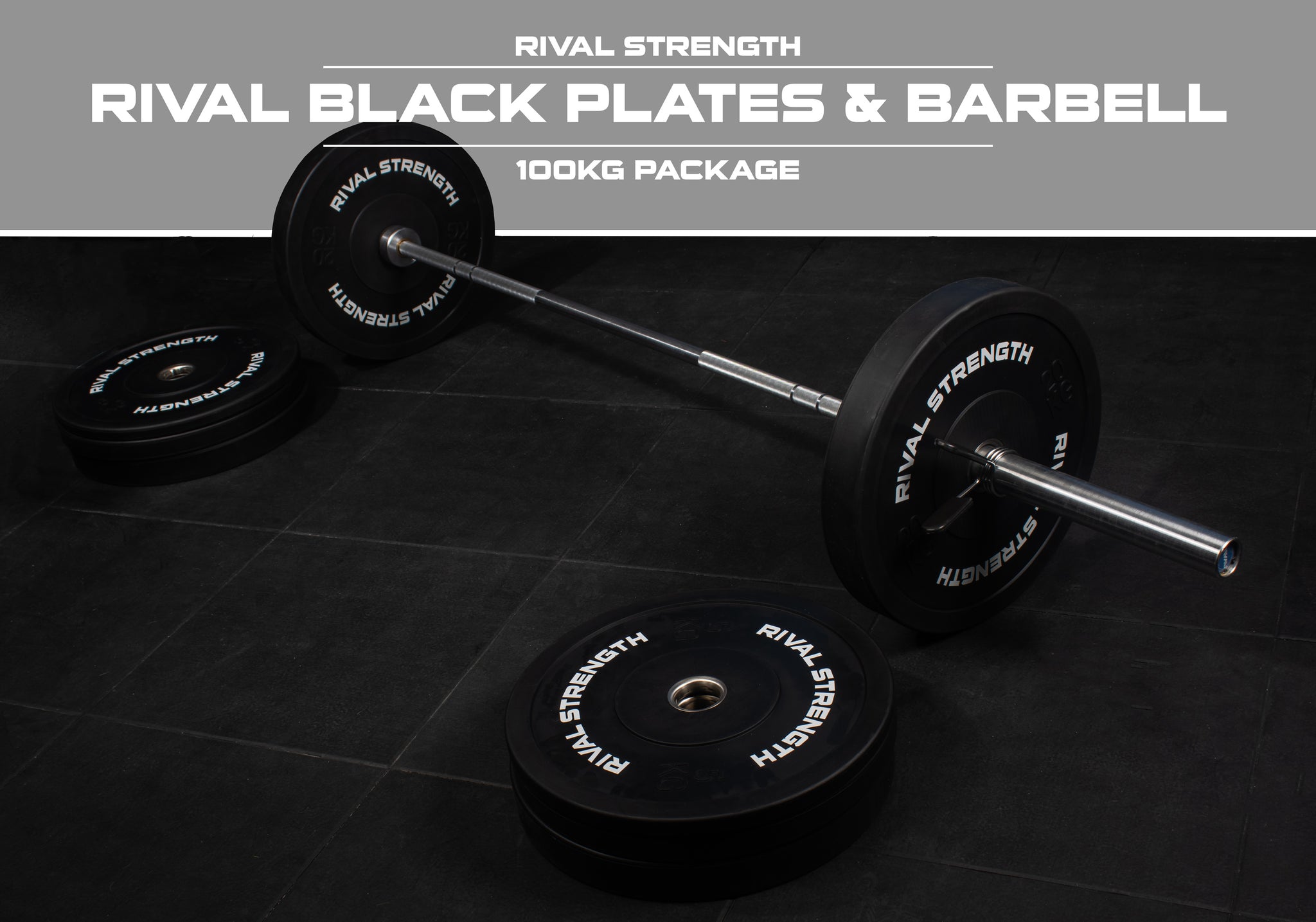 Rival Olympic Black Bumper Plate and Optional Barbell Sets