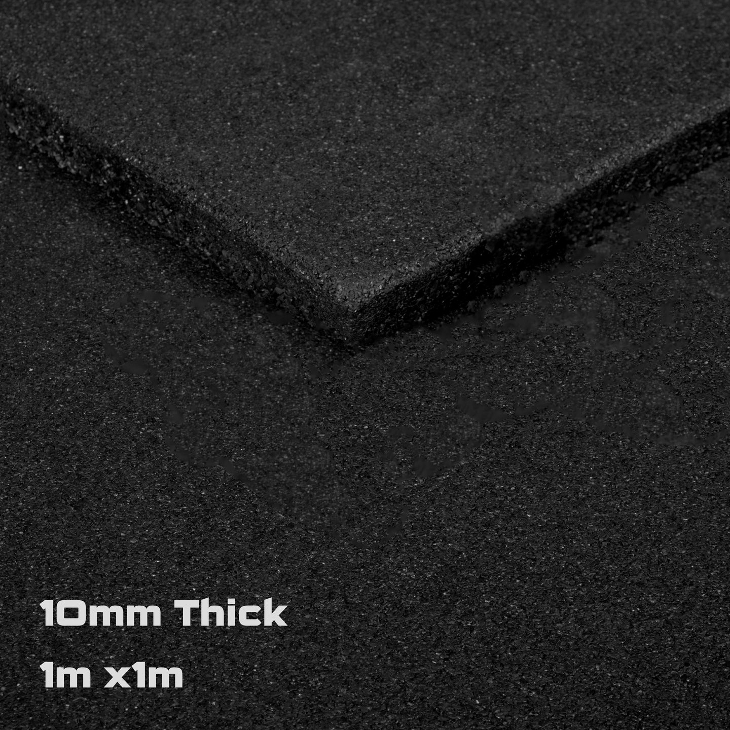 Black SBR Rubber Gym Floor Tiles (1m x 1m) (10mm)