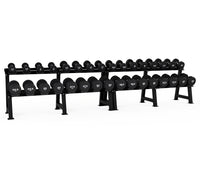 Urethane Round Dumbbells Set with 2-Tier Dumbbell Storage Racks