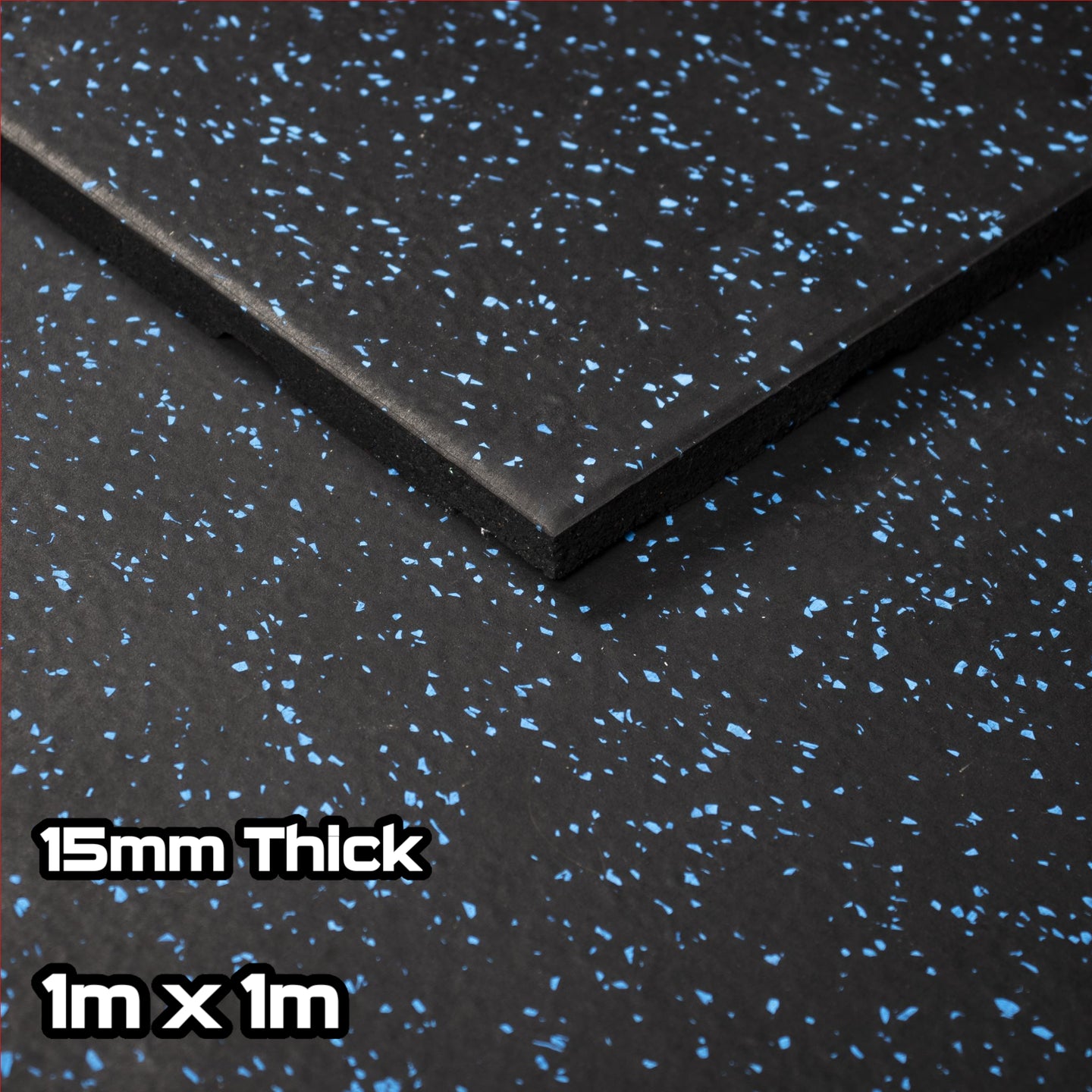 Rival Blue Fleck Premium Rubber Gym Floor Tiles (1m x 1m) (15mm)