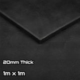 Rival Black Premium Interlocking Rubber Gym Floor Tiles with Connectors (1m x 1m) (20mm)