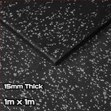 Rival Grey Fleck Premium Rubber Gym Floor Tiles (1m x 1m) (15mm)
