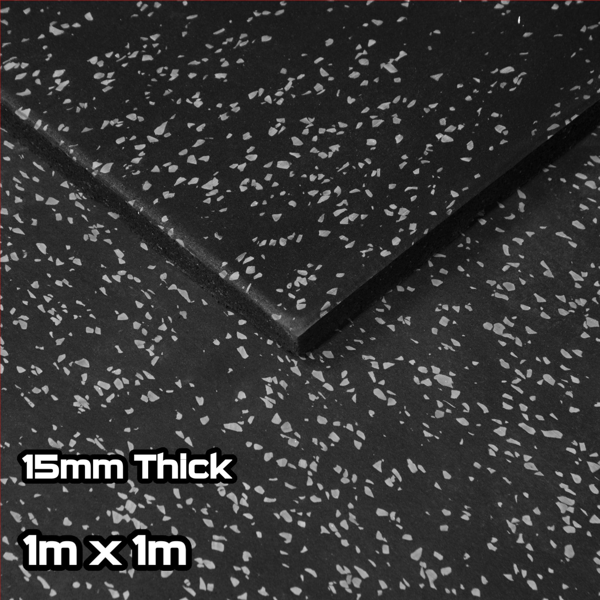 Rival Grey Fleck Premium Rubber Gym Floor Tiles (1m x 1m) (15mm)