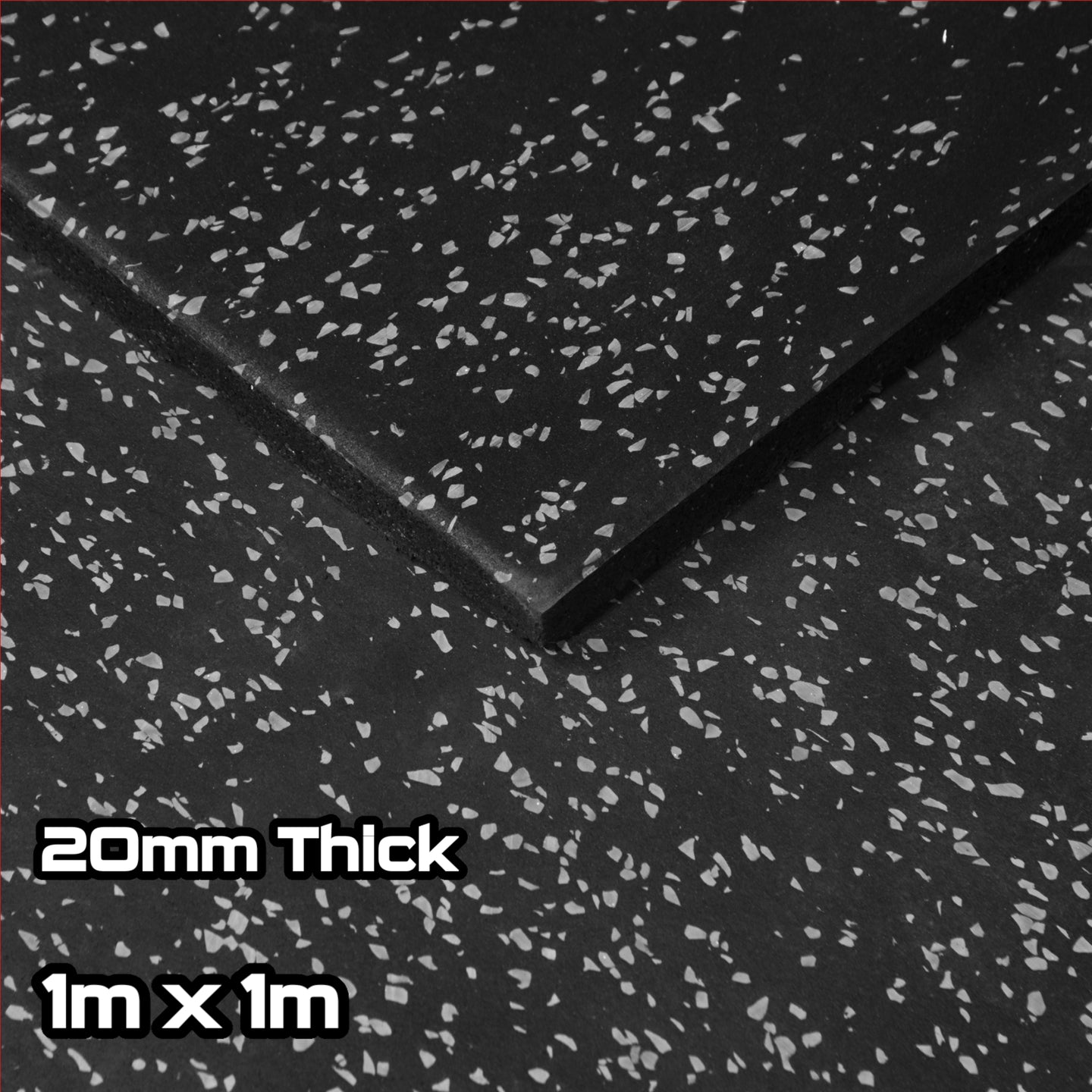 Rival Grey Fleck Premium Interlocking Rubber Gym Floor Tiles with Connectors (1m x 1m) (20mm)