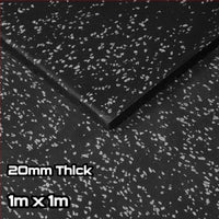 Rival Grey Fleck Premium Interlocking Rubber Gym Floor Tiles with Connectors (1m x 1m) (20mm)
