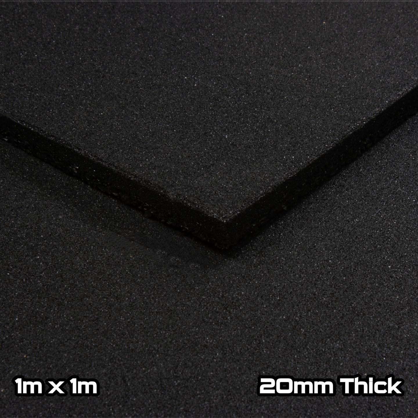 Black Rubber SBR Gym Floor Tiles (1m x 1m) (20mm)