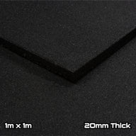 Black Rubber SBR Gym Floor Tiles (1m x 1m) (20mm)