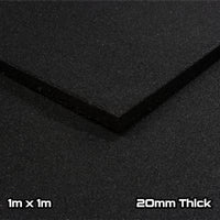 Black Rubber SBR Gym Floor Tiles (1m x 1m) (20mm)