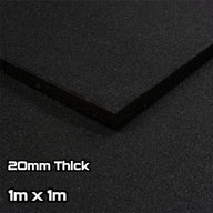 Black Rubber SBR Gym Floor Tiles (1m x 1m) (20mm)