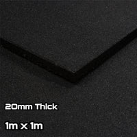 Black Rubber SBR Gym Floor Tiles (1m x 1m) (20mm)