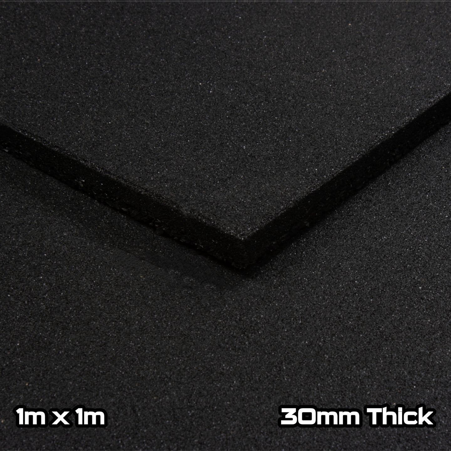 Black Rubber SBR Gym Floor Tiles (1m x 1m) (30mm)