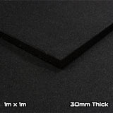 Black Rubber SBR Gym Floor Tiles (1m x 1m) (30mm)