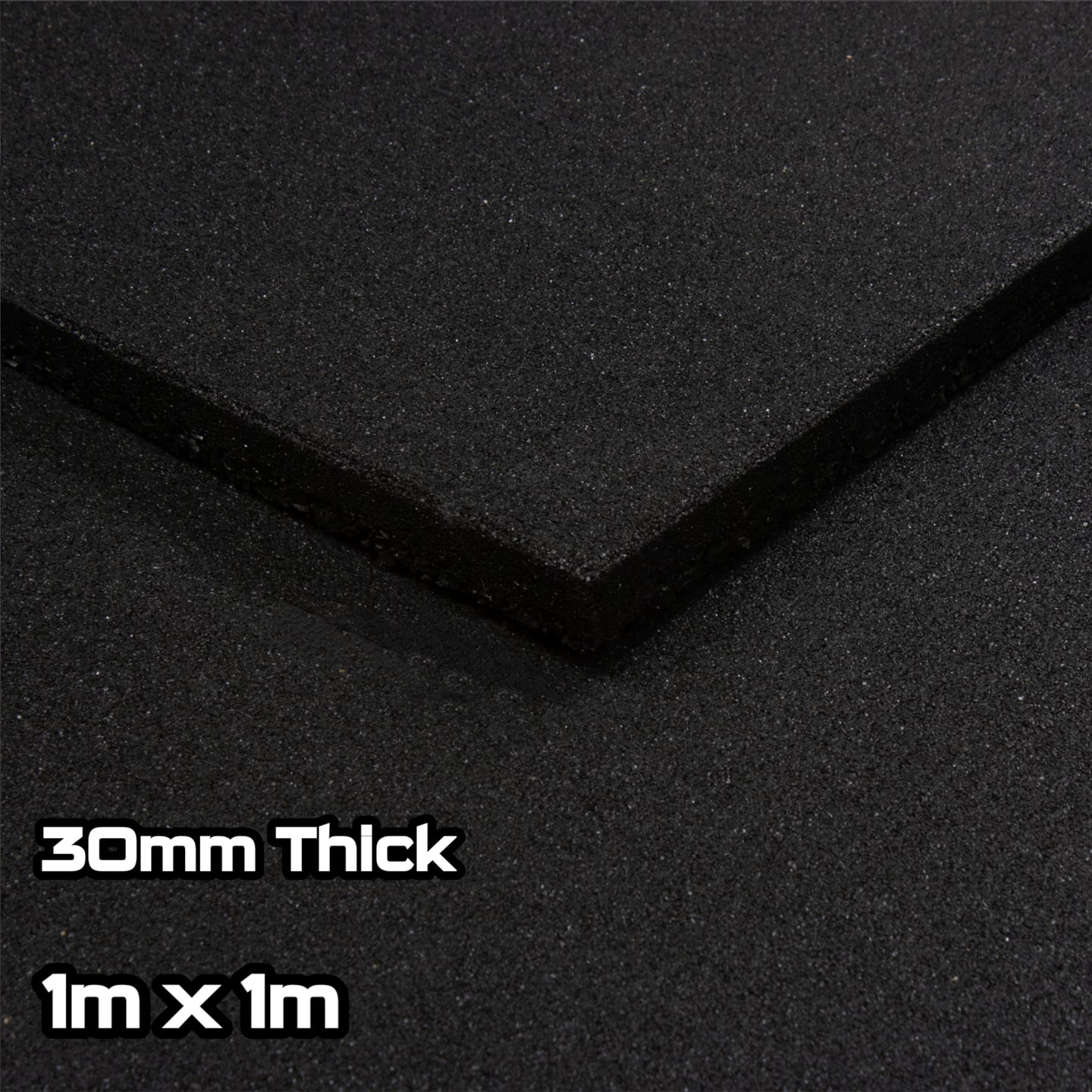 Black Rubber SBR Gym Floor Tiles (1m x 1m) (30mm)