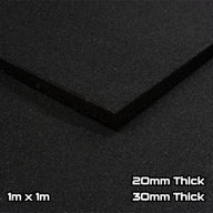 Black Rubber SBR Gym Floor Tiles (1m x 1m) (20/30mm)