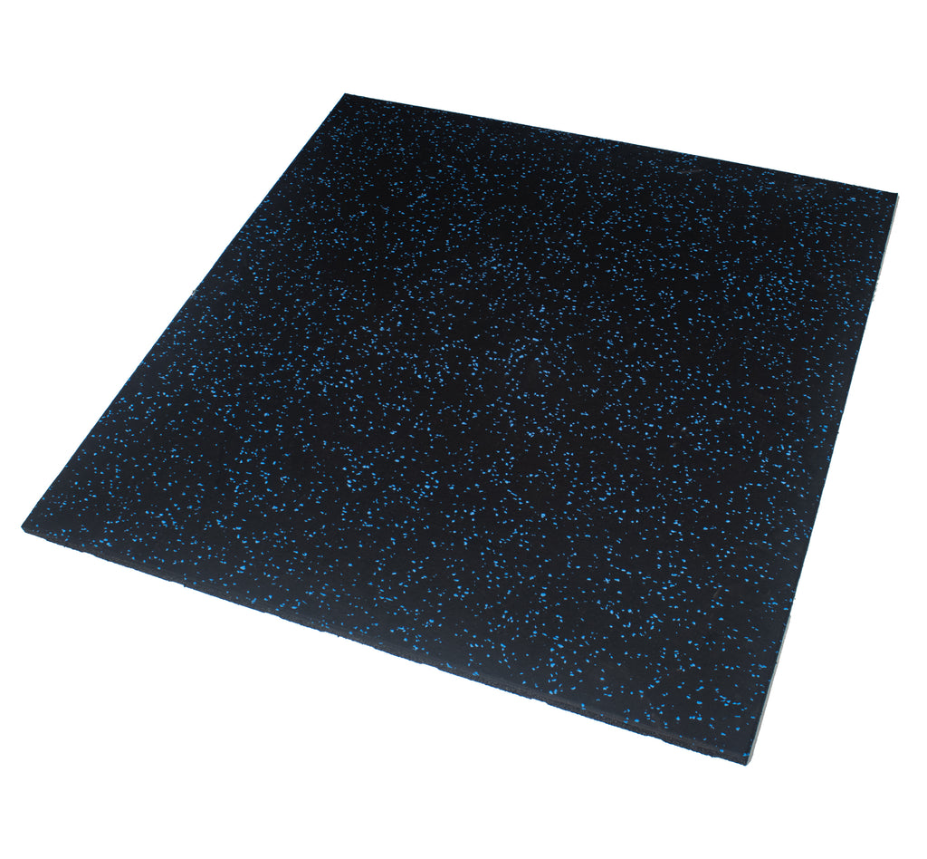 Rival Blue Fleck Premium Interlocking Rubber Gym Floor Tiles with Connectors (1m x 1m) (20mm)