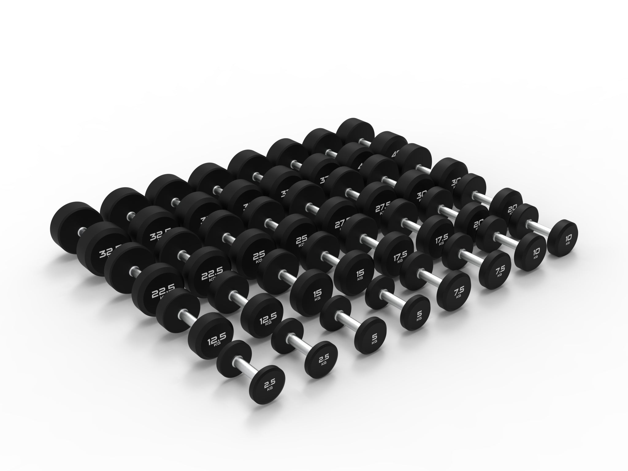 Urethane Round Dumbbells Sets With Optional Storage Rack