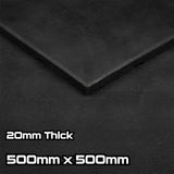 Rival Black Premium Interlocking Rubber Gym Floor Tiles with Connectors (500mm x 500mm) (20mm)