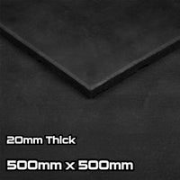 Rival Black Premium Interlocking Rubber Gym Floor Tiles with Connectors (500mm x 500mm) (20mm)