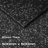 Rival Grey Fleck Premium Interlocking Rubber Gym Floor Tiles with Connectors (500mm x 500mm) (20mm)