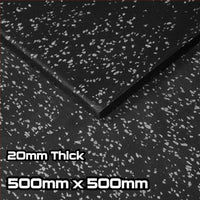 Rival Grey Fleck Premium Interlocking Rubber Gym Floor Tiles with Connectors (500mm x 500mm) (20mm)