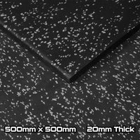 Rival Grey Fleck Premium Interlocking Rubber Gym Floor Tiles with Connectors (500mm x 500mm) (20mm)