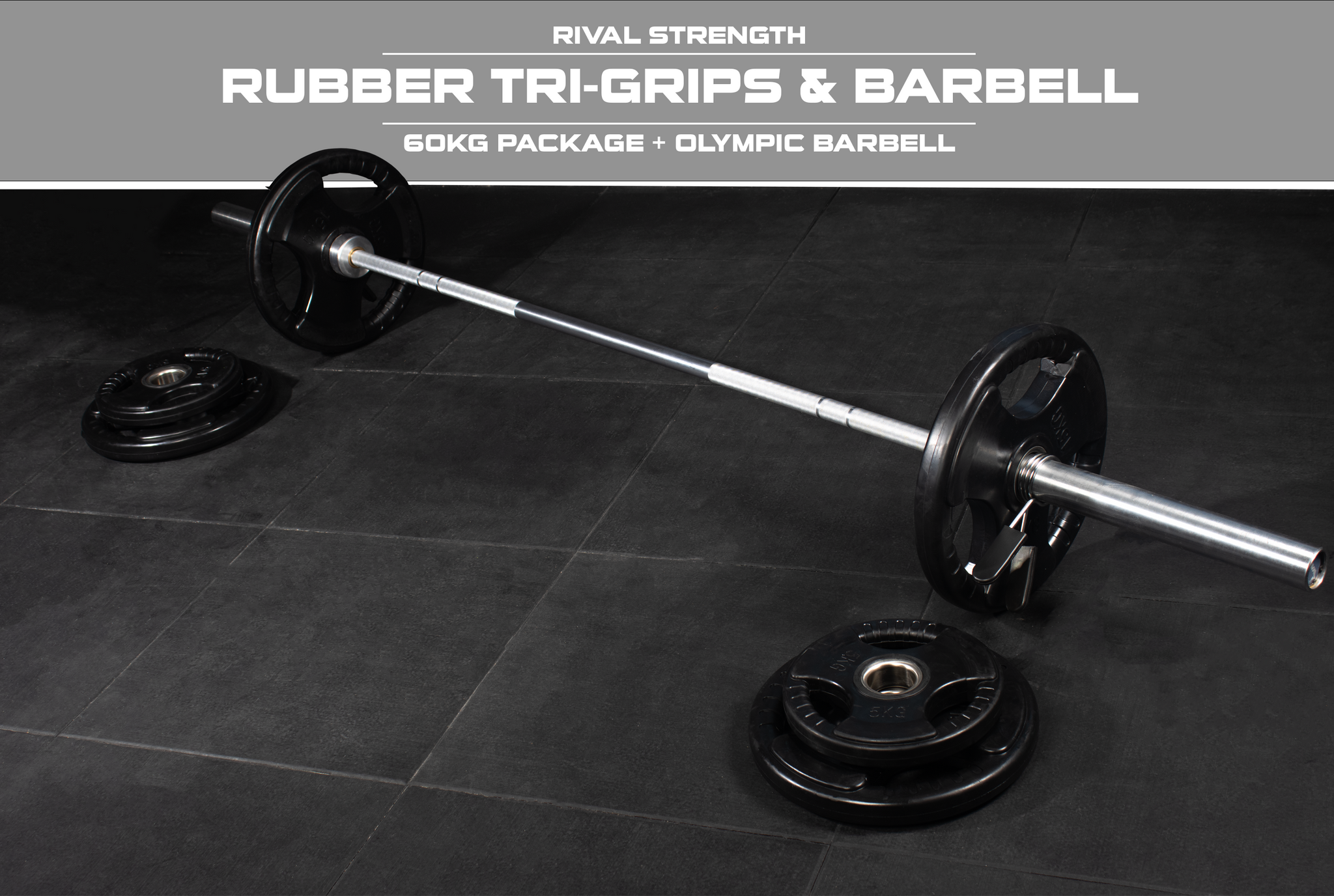 Olympic Rubber Tri-Grip Plate and Optional Barbell Sets – Rival Olympic Rubber Tri-Grip Plate and Optional Barbell Sets – Rival
