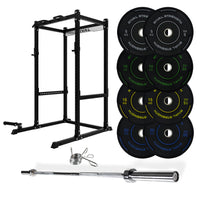 J-3 Series Power Rack with Weight Plate, Barbell and Bench Set