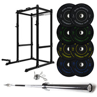 J-3 Series Power Rack with Weight Plate, Barbell and Bench Set