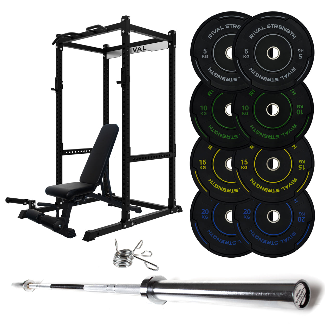 J-3 Series Power Rack with Weight Plate, Barbell and Bench Set