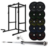 J-3 Series Power Rack with Weight Plate, Barbell and Bench Set